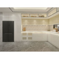 Armário de cozinha leve de porta de vidro de parede de luxo